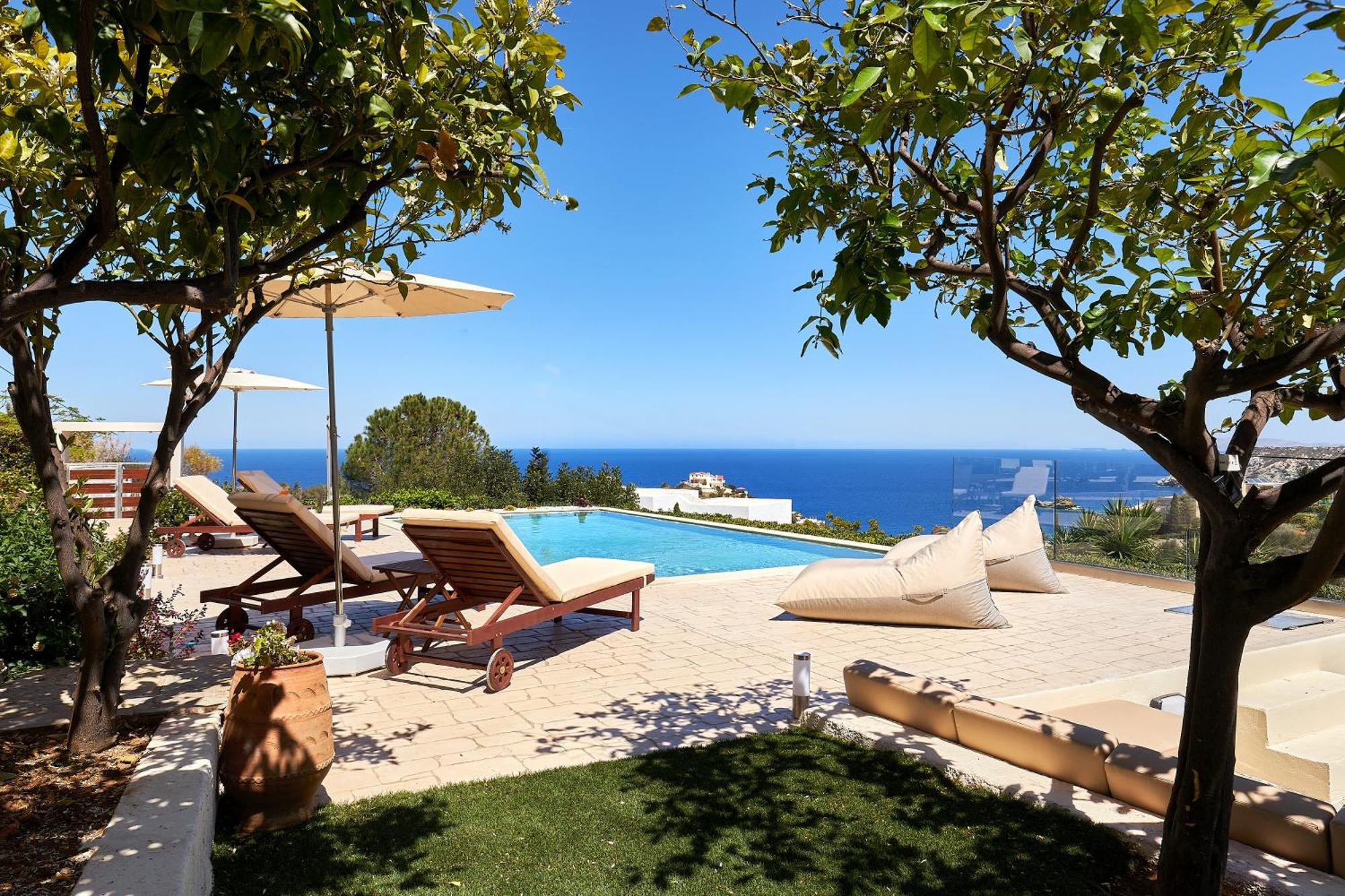 Spacious Villa With Private Eco-Pool And Panoramic Sea View Agia Pelagia  Exterior foto