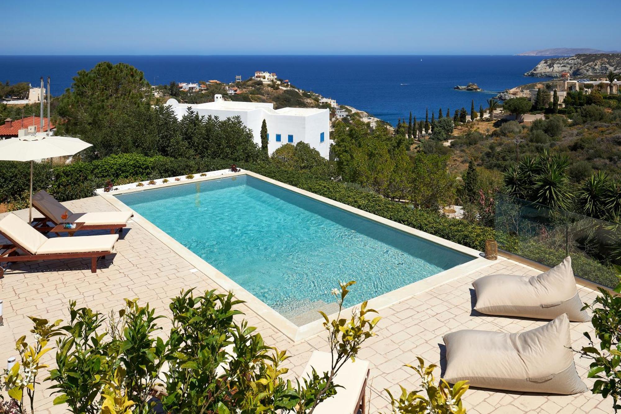 Spacious Villa With Private Eco-Pool And Panoramic Sea View Agia Pelagia  Exterior foto