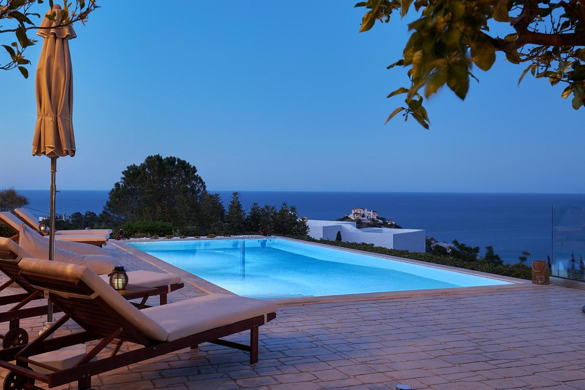 Spacious Villa With Private Eco-Pool And Panoramic Sea View Agia Pelagia  Exterior foto